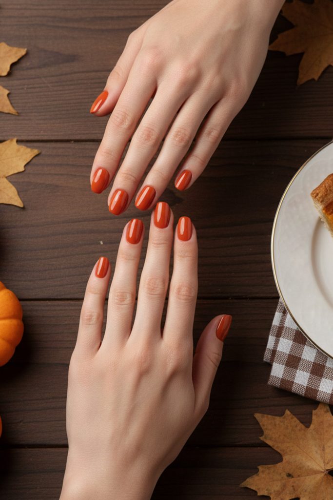 Classic Thanksgiving Nail Colors- Burnt orange