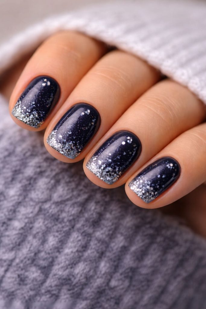Midnight Blue Party Nails