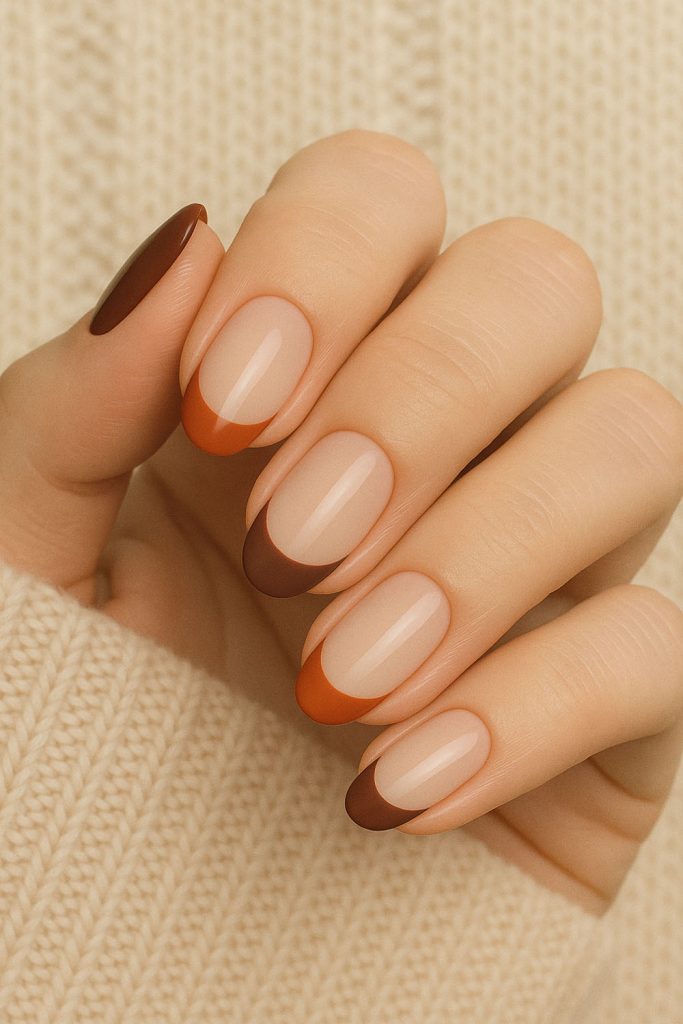 Thanksgiving French Tip Nail Ideas